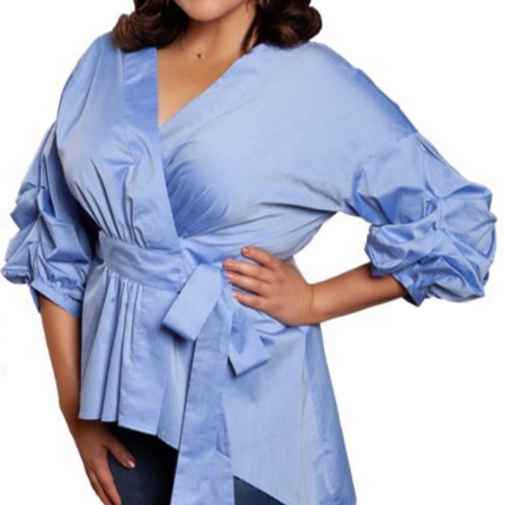 Ruffle blouse with the neck